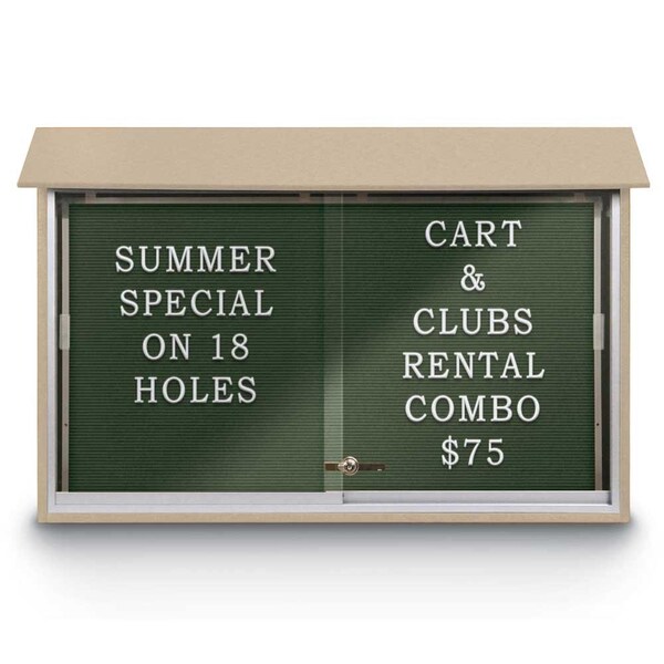 Outdoor Enclosed Combo Board, 72"x36", Bronze Frame/Blue & Burgundy